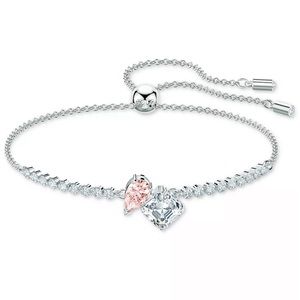 SWAROVSKI
Silver-Tone Double Crystal Slider Bracelet